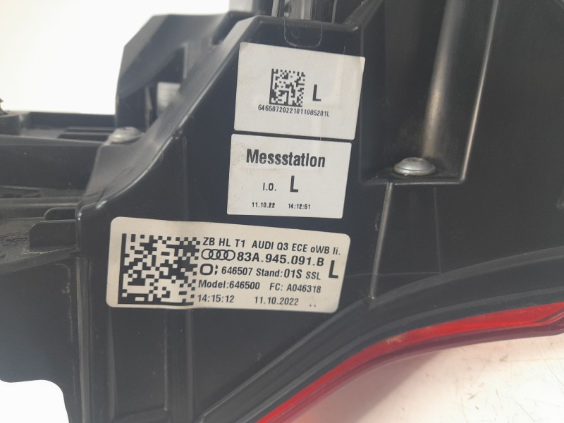 Recambio de piloto trasero izquierdo para audi q3 sportback (f3n) 35 tdi referencia OEM IAM 83A945091B  