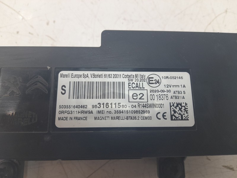 Recambio de modulo electronico para peugeot 3008 allure referencia OEM IAM 9831611580  