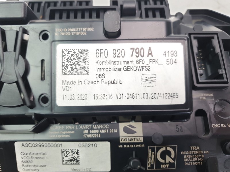 Recambio de cuadro instrumentos para seat arona (kj7, kjp) 1.6 tdi referencia OEM IAM 6F0920790A  