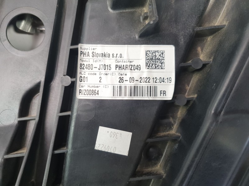 Recambio de elevalunas delantero derecho para kia ceed 1.0 tgdi cat referencia OEM IAM 82481J7000  