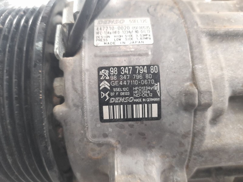 Recambio de compresor aire acondicionado para opel grandland x 120 aniversario referencia OEM IAM 9834779480 320198 CAF980007