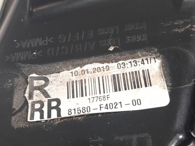 Recambio de piloto trasero derecho interior para toyota c-hr hybrid active referencia OEM IAM 81580F4021  