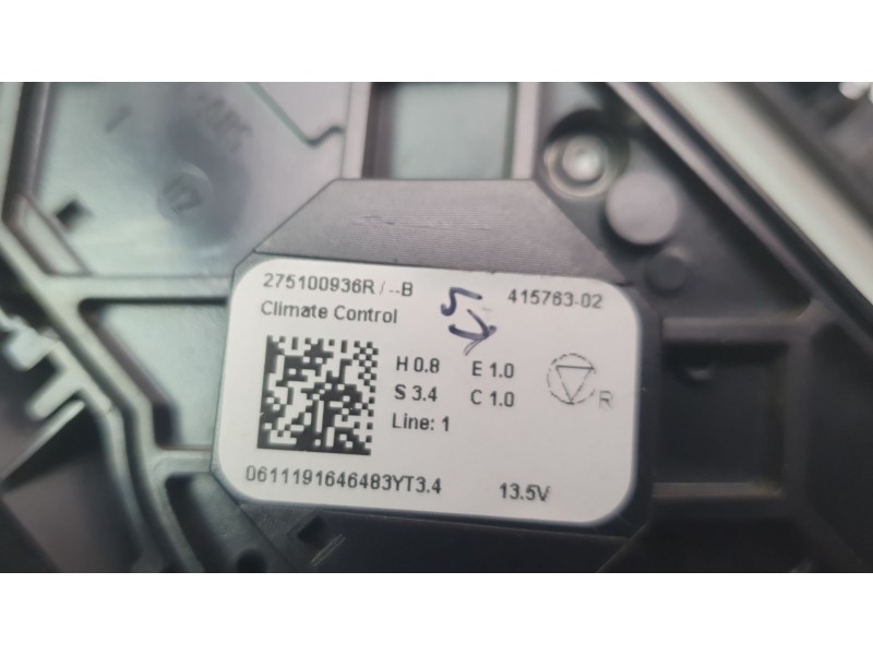 Recambio de mando climatizador para renault clio v business edition referencia OEM IAM 275100936R  
