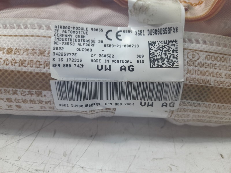 Recambio de airbag cortina delantero derecho para seat arona xcellence referencia OEM IAM 6F0880742H  
