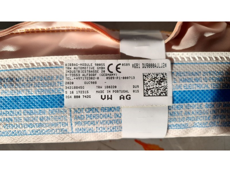 Recambio de airbag cortina delantero derecho para volkswagen polo advance referencia OEM IAM 2G4880742H  