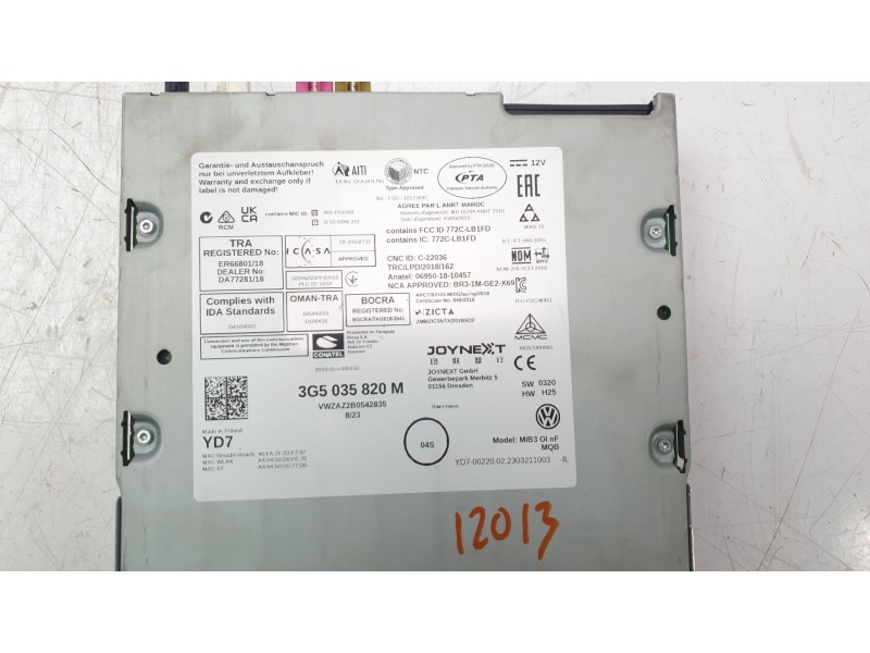 Recambio de pantalla multifuncion para volkswagen polo vi (ae1) life referencia OEM IAM 5NN919605B  