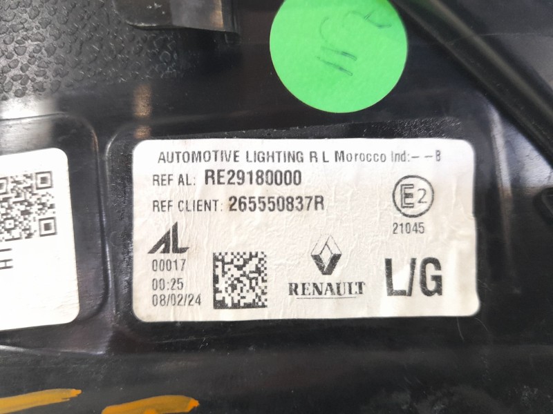 Recambio de piloto trasero izquierdo para renault austral techno referencia OEM IAM 265550837R  