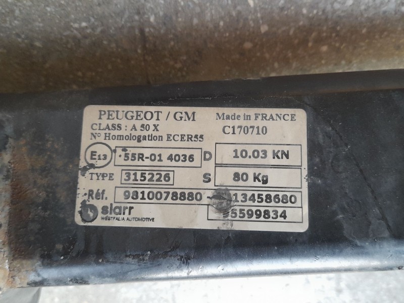 Recambio de enganche remolque para peugeot 3008 allure pack referencia OEM IAM 9810078880 315226 