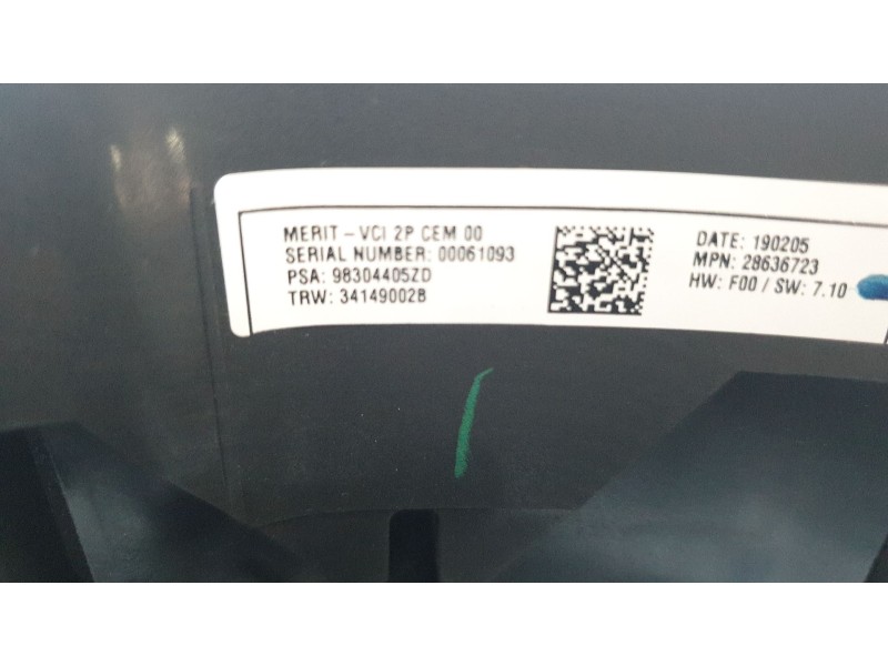 Recambio de volante para citroën c4 cactus origins referencia OEM IAM 98303131ZD  