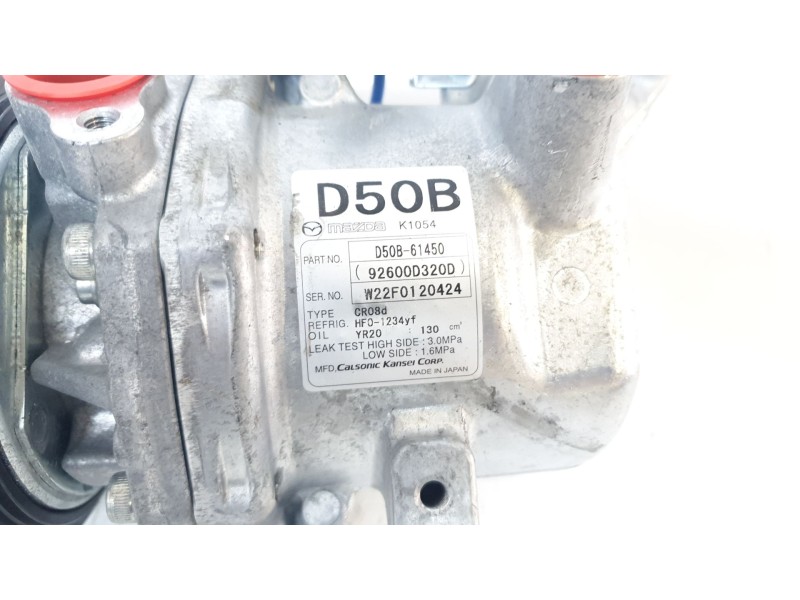 Recambio de compresor aire acondicionado para mazda 2 hatchback (dl, dj) 1.5 skyactiv-g m hybrid referencia OEM IAM D50B61450  