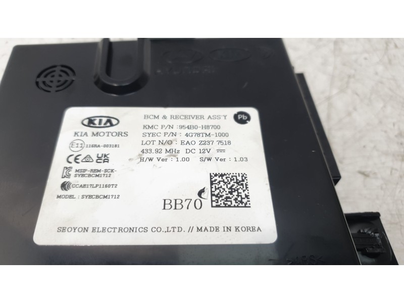 Recambio de modulo electronico para kia stonic (yb) 1.2 cvvt referencia OEM IAM 954B0H8700  