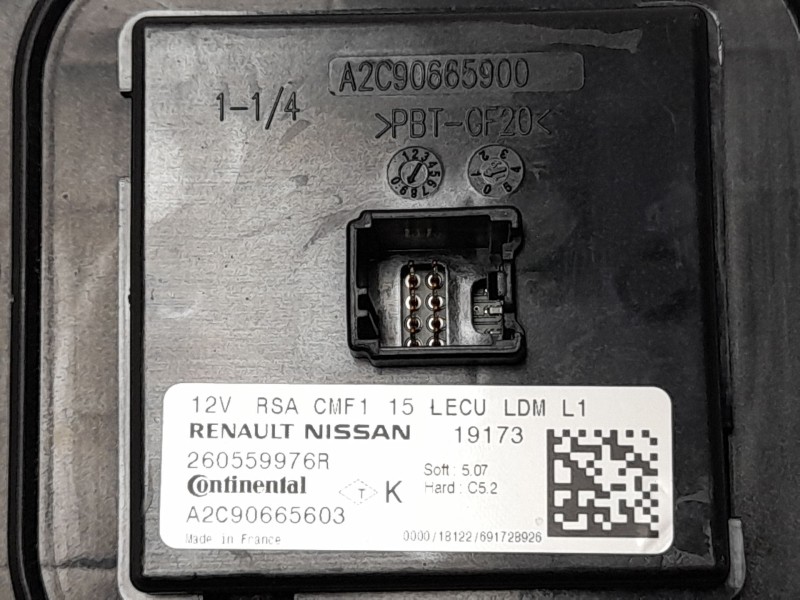 Recambio de centralita luces para renault megane iv hatchback (b9a/m/n_) 1.3 tce 140 (b9nb) referencia OEM IAM 260559976R A2C906