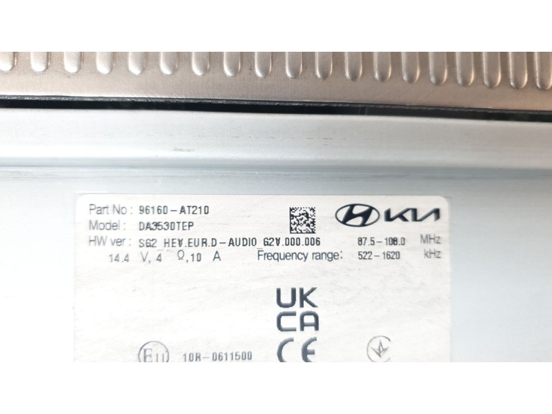 Recambio de sistema audio / radio cd para kia niro (sg2) hybrid concept referencia OEM IAM 96160AT210  