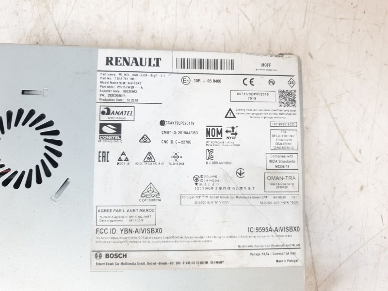 Recambio de sistema navegacion gps para renault clio v business edition referencia OEM IAM 283C30861R  