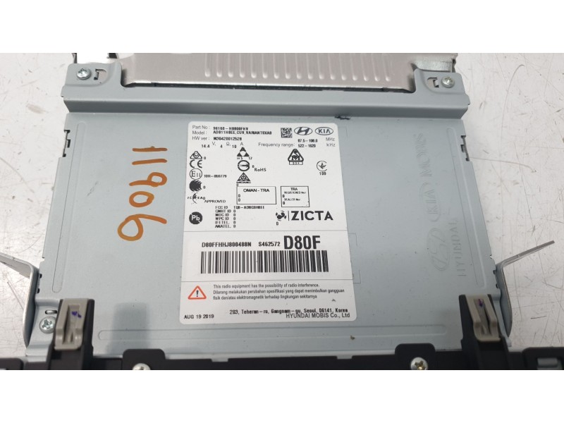 Recambio de sistema audio / radio cd para kia stonic (ybcuv) concept referencia OEM IAM 96160H8800FHV  