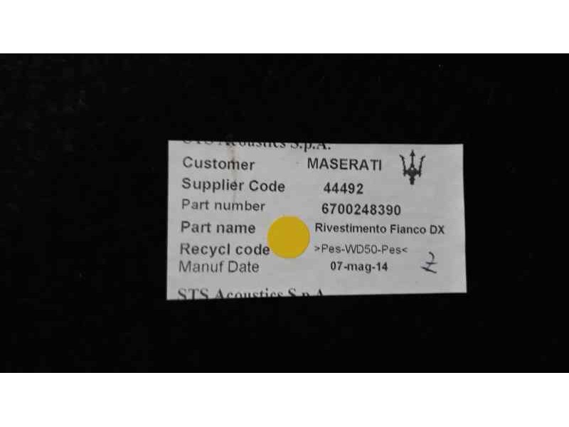 Recambio de juego tapizados / cartoneras para maserati ghibli s q4 referencia OEM IAM 6700248390  