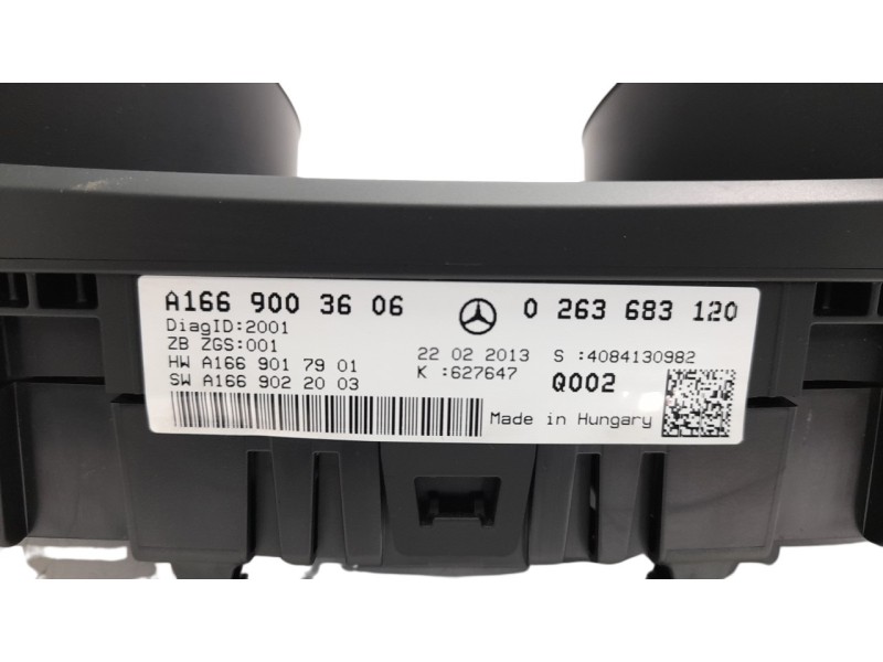 Recambio de cuadro instrumentos para mercedes-benz clase m (w166) ml 350 bluetec (166.004) referencia OEM IAM A1669003606  