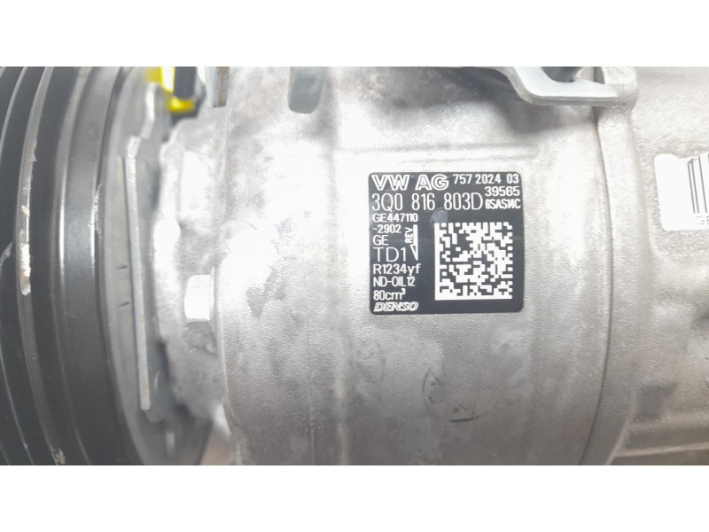 Recambio de compresor aire acondicionado para seat arona fr referencia OEM IAM 3Q0816803D  CAF260137 / 320197