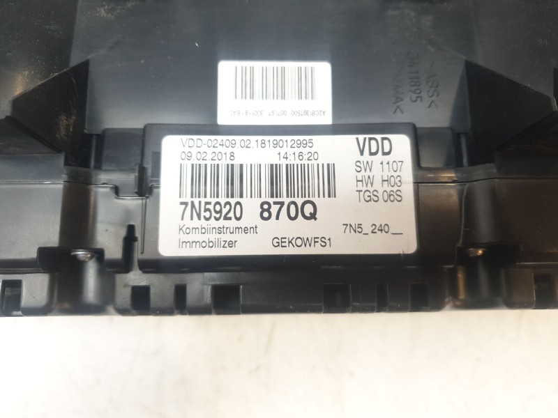 Recambio de cuadro instrumentos para seat alhambra (711) reference travel referencia OEM IAM 7N5920870Q  