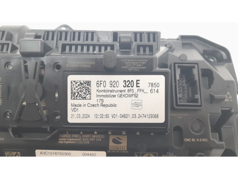 Recambio de cuadro instrumentos para seat ibiza v (kj1, kjg) 1.0 tsi referencia OEM IAM 6F0920320E  