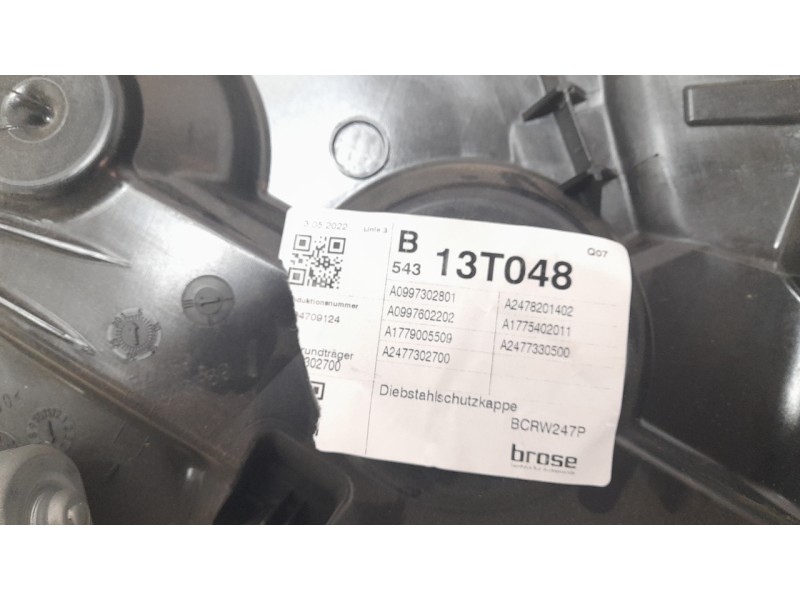 Recambio de elevalunas trasero derecho para mercedes-benz clase b sports tourer (w247) b 200 d (247.012) referencia OEM IAM A247