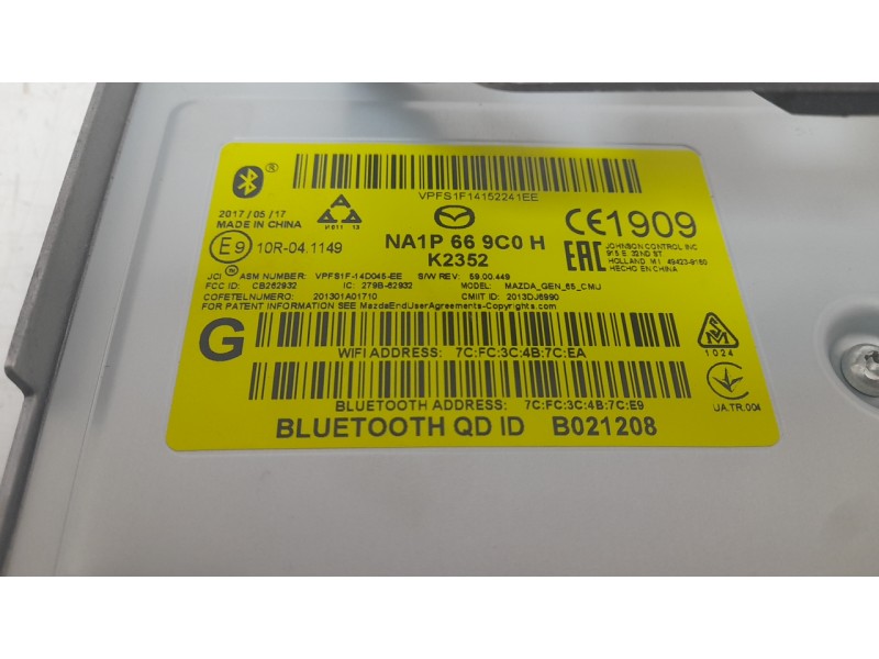 Recambio de sistema navegacion gps para mazda mx-5 (04.2015>) 1.5 16v cat referencia OEM IAM NA1P669C0H  
