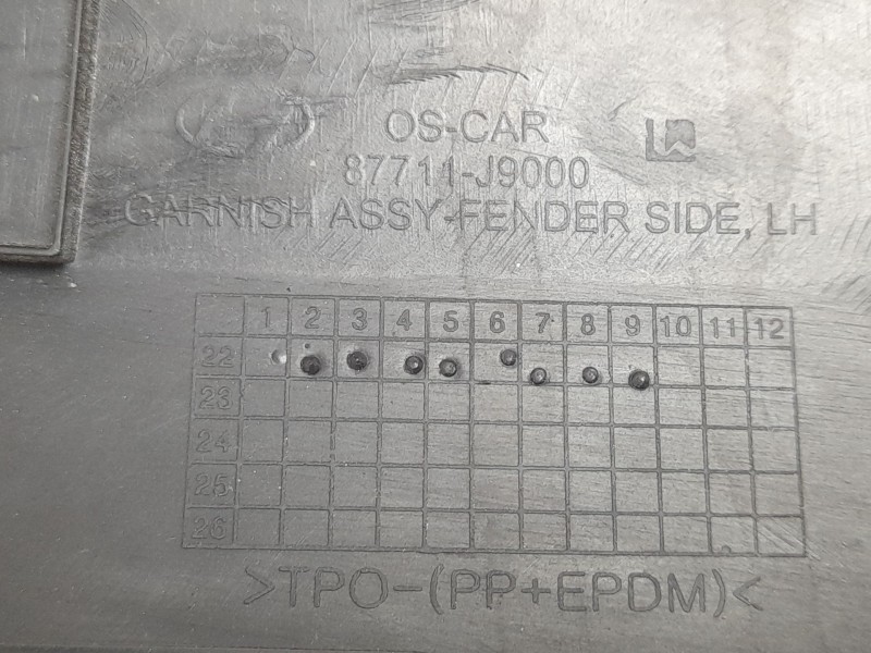 Recambio de aletin delantero izquierdo para hyundai kona (os, ose, osi) 1.6 gdi hybrid referencia OEM IAM 87711J9000  