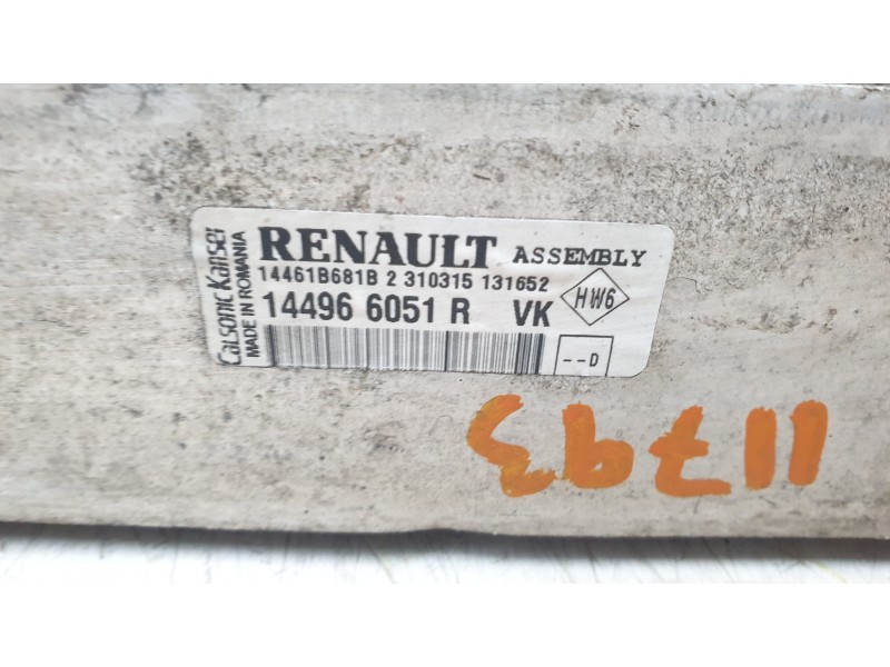 Recambio de intercooler para dacia duster ambiance 4x2 referencia OEM IAM 144966051R  11415004013