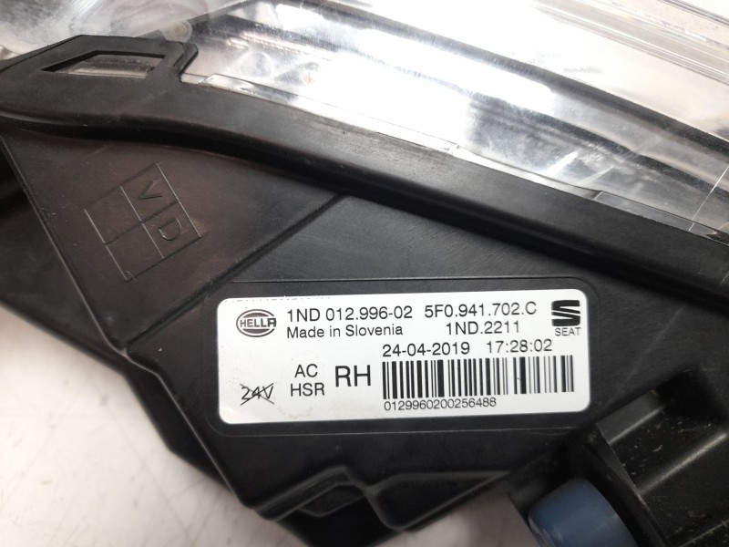 Recambio de faro antiniebla derecho para seat leon (5f1) 1.5 tsi referencia OEM IAM 5F0941702C 1ND01299602 10121391005 , ST43044