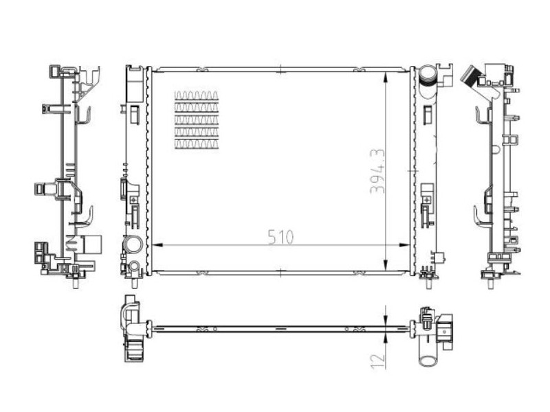 Recambio de radiador agua para renault clio v intens referencia OEM IAM 214105FA0A  550038