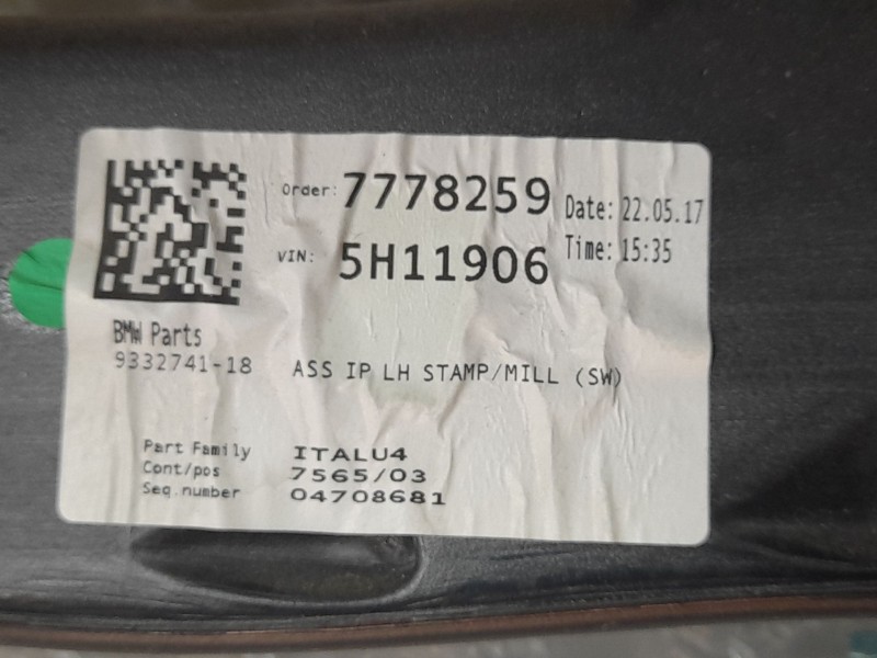 Recambio de salpicadero para bmw serie x1 (f48) 2.0 16v referencia OEM IAM 51459332741 9332741 