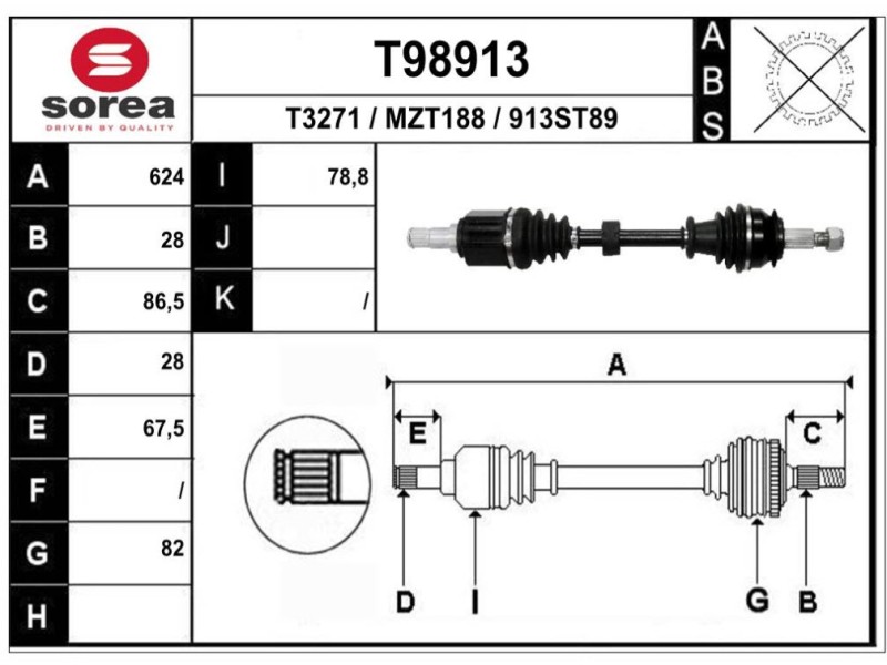 Recambio de transmision delantera izquierda para mazda cx-3 100 aniversario referencia OEM IAM GDD52560XA  T98913