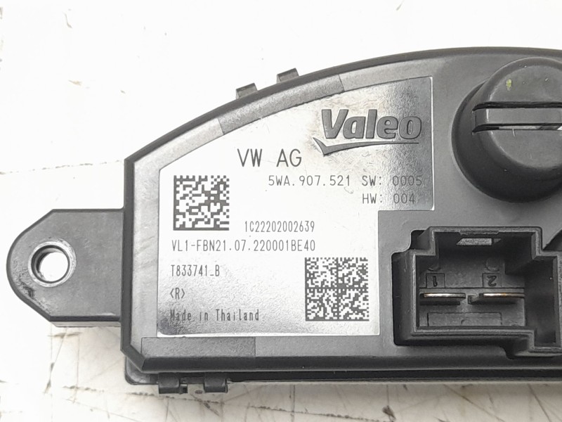 Recambio de resistencia calefaccion para cupra formentor 1.5 tsi referencia OEM IAM 5WA907521  