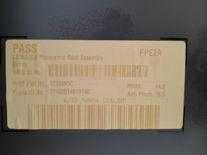 Recambio de techo electrico para land rover discovery sport (l550) 2.2 d 4x4 referencia OEM IAM LR079198  