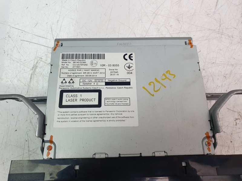 Recambio de pantalla multifuncion para toyota auris (_e18_) 1.8 hybrid (zwe186_) referencia OEM IAM 8614002360  