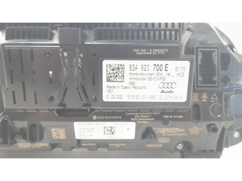 Recambio de cuadro instrumentos para audi q3 sportback (f3n) 35 tdi referencia OEM IAM 83A920790A  