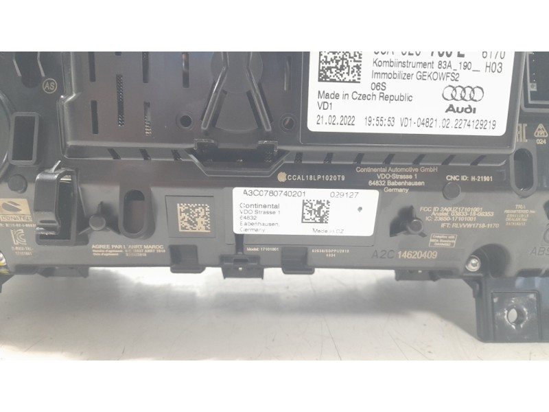 Recambio de cuadro instrumentos para audi q3 sportback (f3n) 35 tdi referencia OEM IAM 83A920790A  