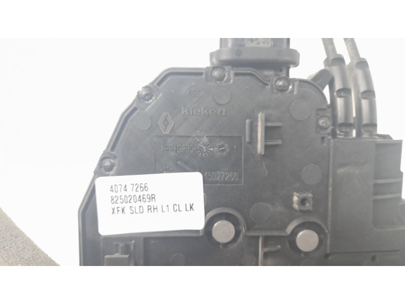 Recambio de cerradura puerta trasera derecha para renault kangoo iii furgoneta/monovolumen e-tech electric referencia OEM IAM 82