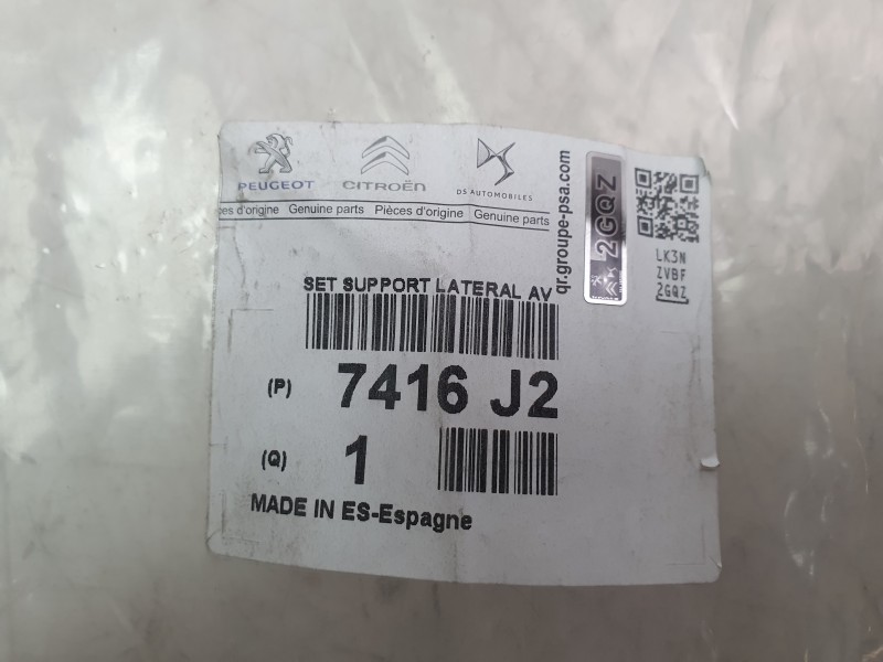 Recambio de soporte paragolpes delantero izquierdo para peugeot partner tepee 1.6 hdi / bluehdi 75 referencia OEM IAM 7416J2 107