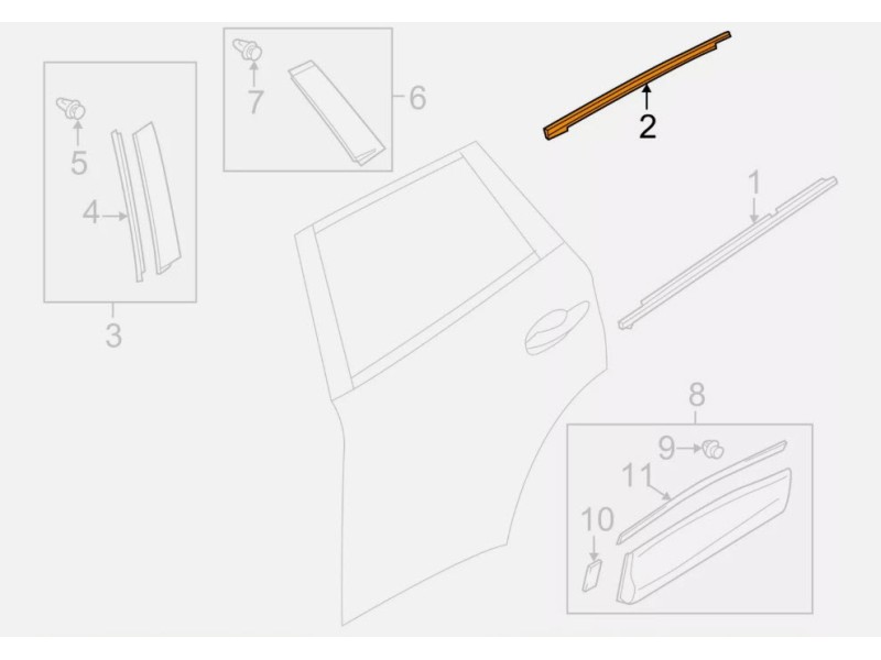 Recambio de moldura para mazda cx-5 (ke, gh) 2.0 awd (keeaw) referencia OEM IAM KD5350995D  