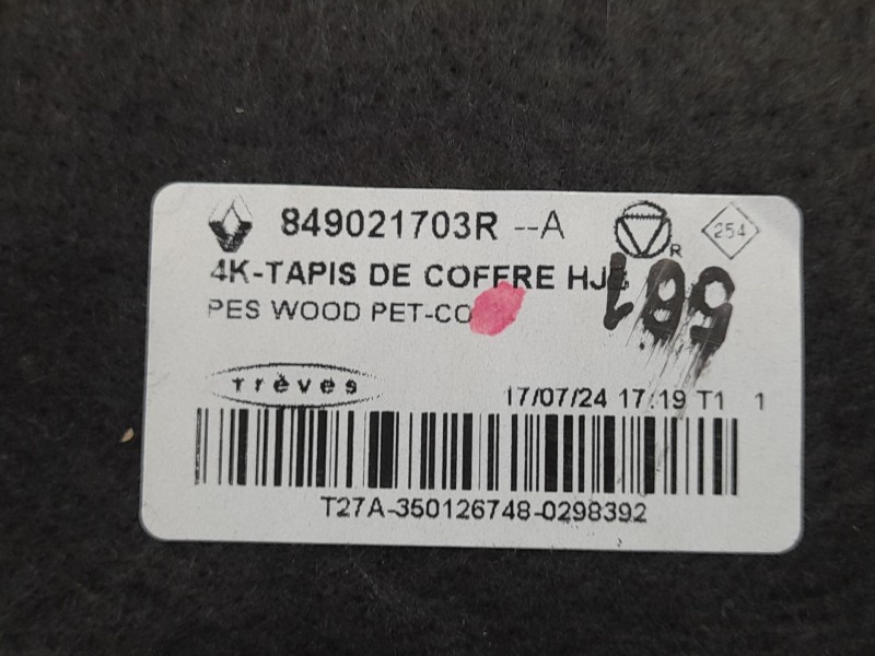 Recambio de tapizado maletero suelo para renault captur ii (hf_) tce 90 (hfm6) referencia OEM IAM 849021703R  