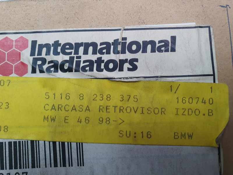 Recambio de carcasa retrovisor izquierdo para bmw 3 (e46) 320 d referencia OEM IAM 51168238375 1050508023 