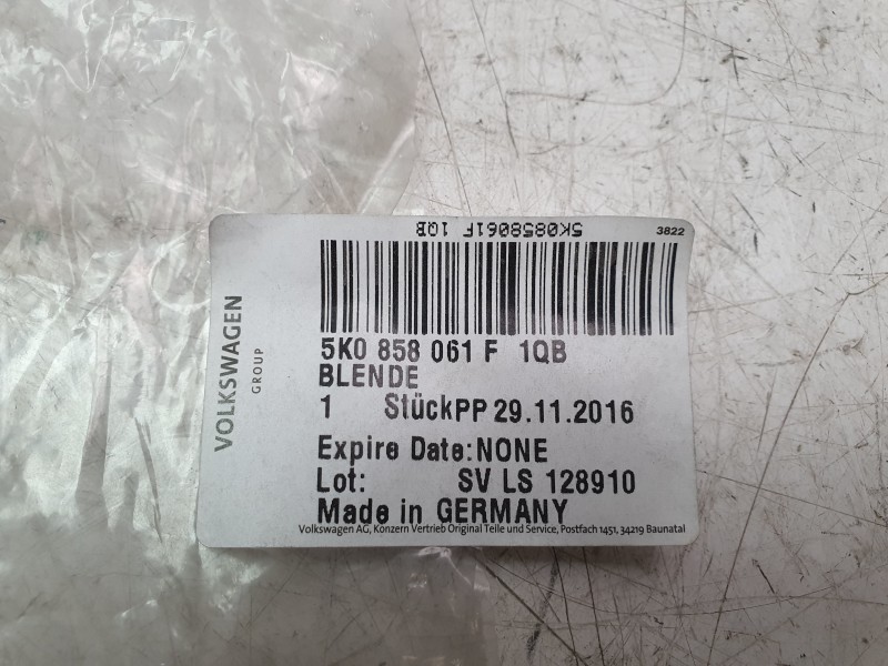 Recambio de moldura para volkswagen golf vi (5k1) 1.6 multifuel referencia OEM IAM 5K0858061F  