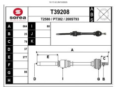 Recambio de transmision delantera derecha para peugeot 2008 i (cu_) 1.2 thp 110 / puretech 110 referencia OEM IAM 9800387380  39 2
