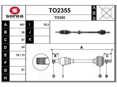 Recambio de transmision delantera derecha para toyota c-hr (_x1_) 1.8 hybrid (zyx10_, zyx11_) referencia OEM IAM 43410F4050 TO23 2