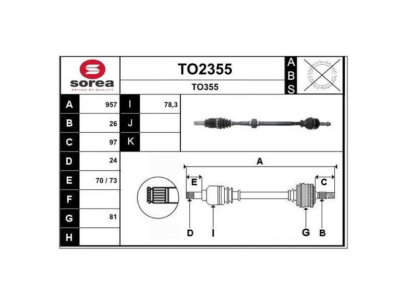 Recambio de transmision delantera derecha para toyota c-hr (_x1_) 1.8 hybrid (zyx10_, zyx11_) referencia OEM IAM 43410F4050 TO23