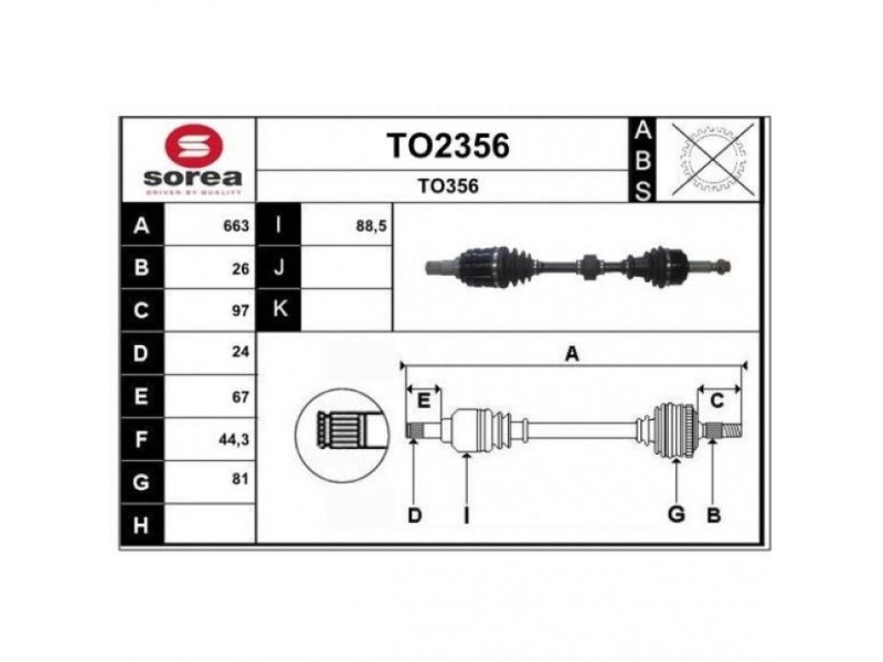 Recambio de transmision delantera izquierda para toyota c-hr (_x1_) 1.8 hybrid (zyx10_, zyx11_) referencia OEM IAM 43420F4040 TO