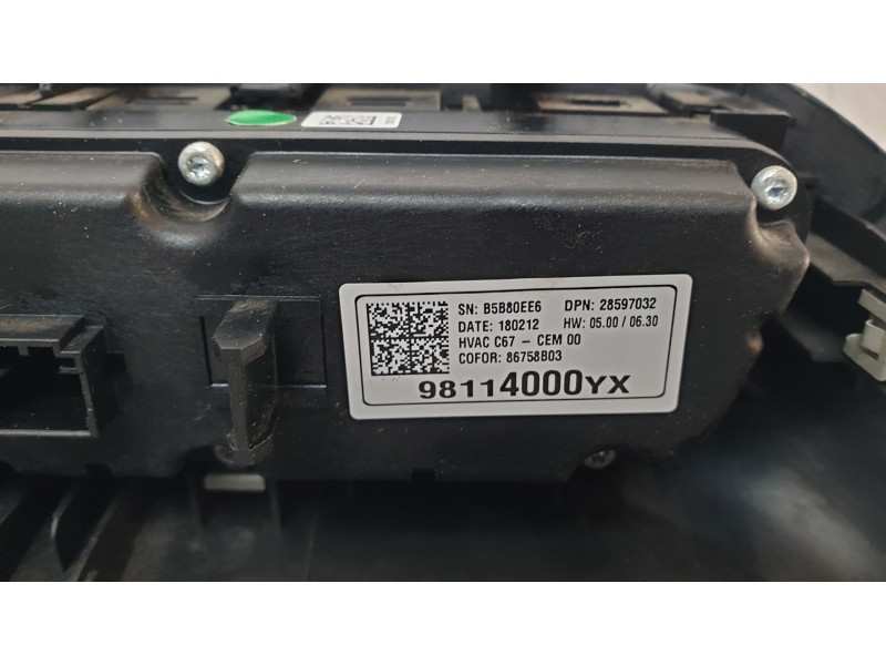 Recambio de mando climatizador para opel crossland x / crossland (p17, p2qo) 1.2 (75) referencia OEM IAM 98114000YX  