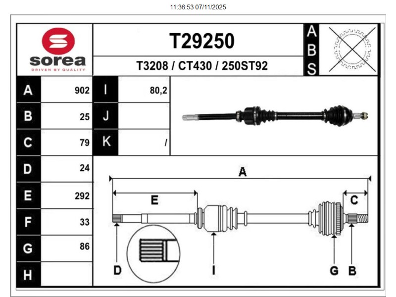 Recambio de transmision delantera derecha para opel crossland x / crossland (p17, p2qo) 1.2 (75) referencia OEM IAM 9813328680  