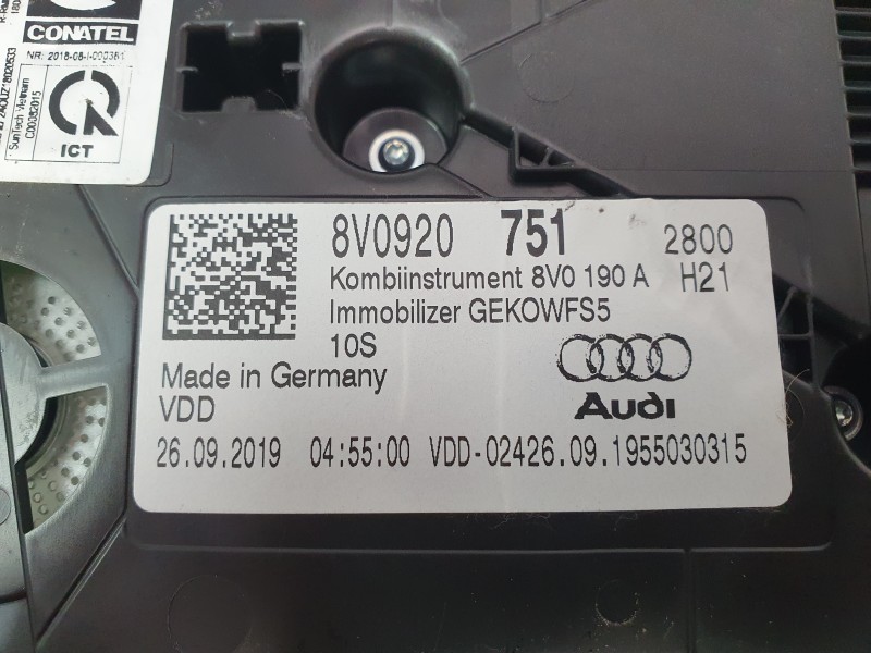 Recambio de cuadro instrumentos para audi a3 sportback (8vf) 30 tdi s line referencia OEM IAM 8V0920751  